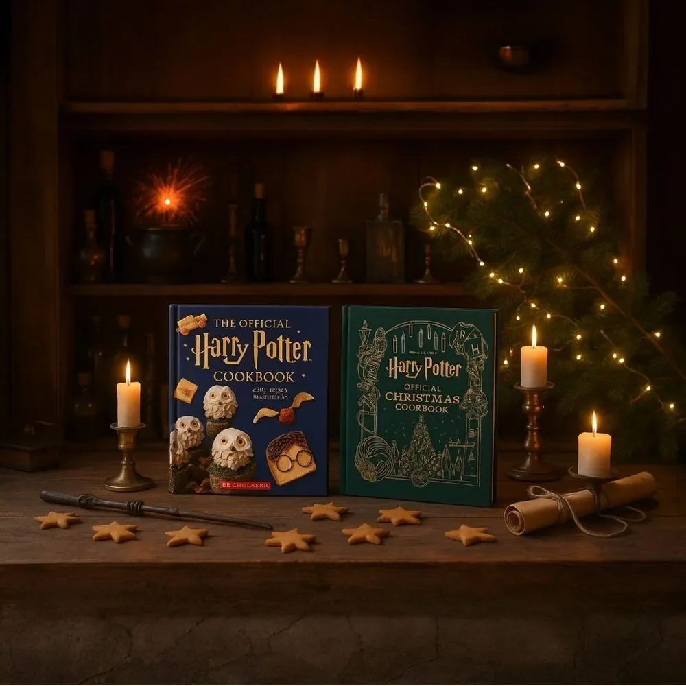 Harry Potter Official Cookbook & Christmas Cookbook Hardcover 2 Book Lot